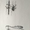 Rusty Gate and Boat pen and ink drawing